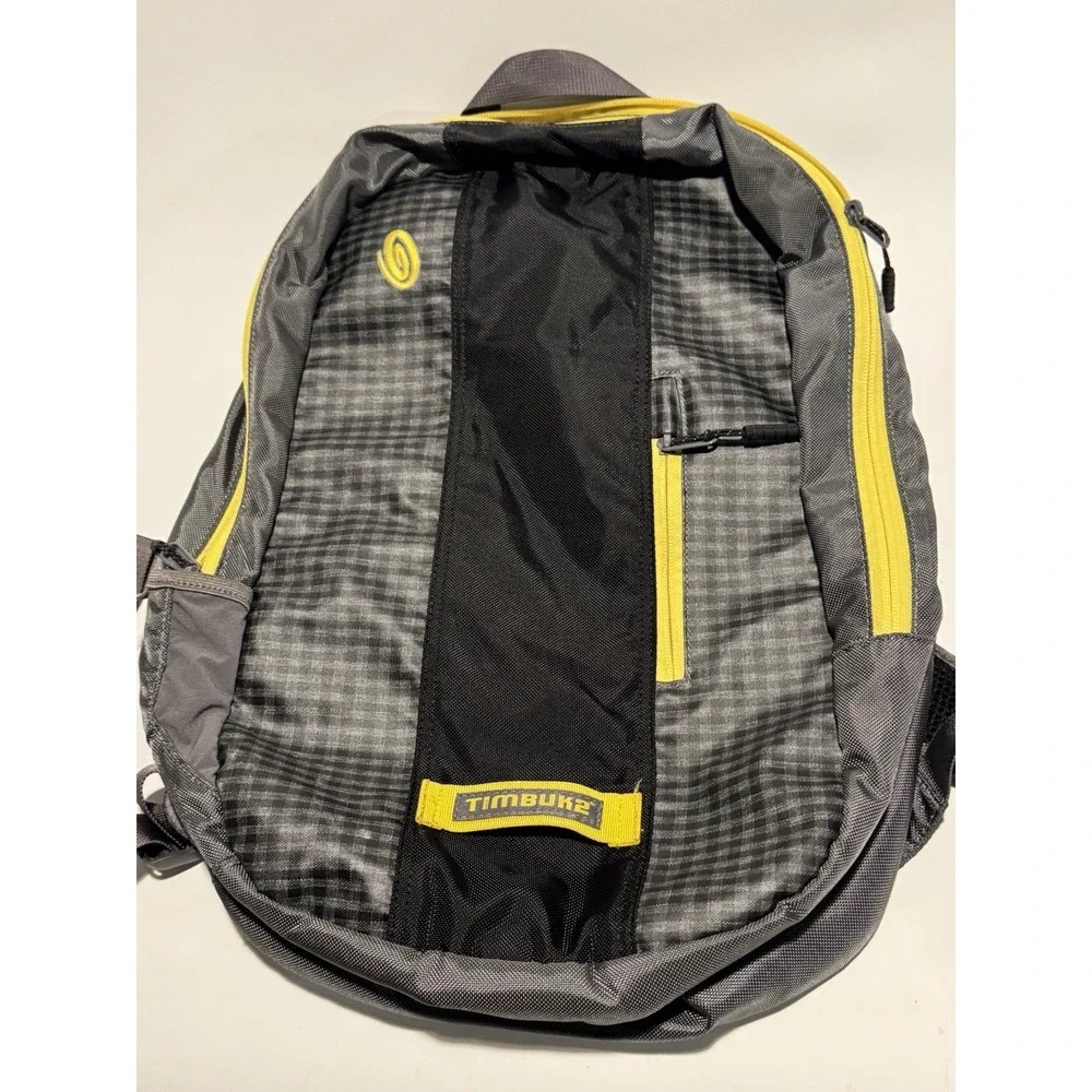 Timbuk2 Backpack Medium Gray Black And Yellow Laptop Bag